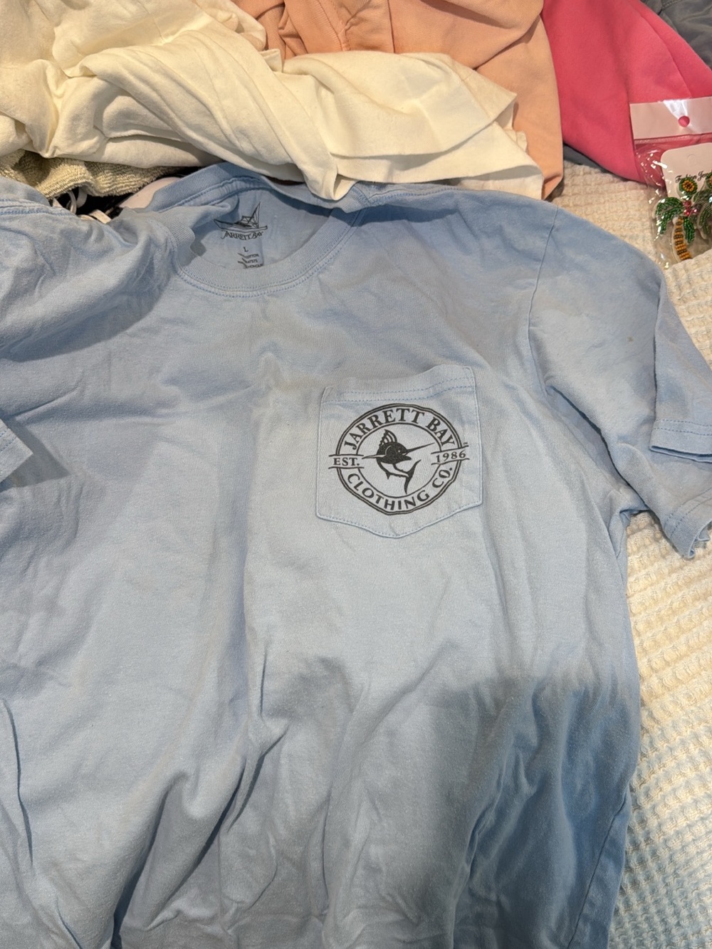 Jarrett Bay Light Blue Short-Sleeve Pocket Tee - Men